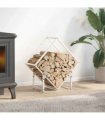 vidaXL Firewood Rack White 60x25x60 cm Cold-rolled steel — Size: 60 x 25 x 60 cm
