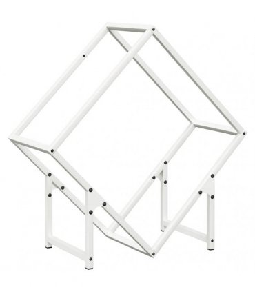 vidaXL Firewood Rack White 60x25x60 cm Cold-rolled steel — Size: 60 x 25 x 60 cm