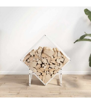 vidaXL Firewood Rack White 60x25x60 cm Cold-rolled steel — Size: 60 x 25 x 60 cm