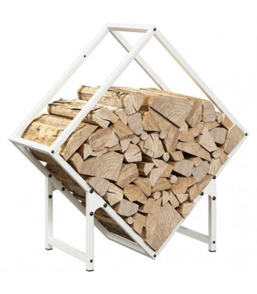 vidaXL Firewood Rack White 60x25x60 cm Cold-rolled steel — Size: 60 x 25 x 60 cm