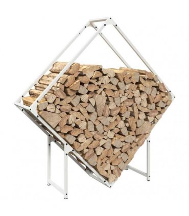 vidaXL Firewood Rack White 100x25x100 cm Cold-rolled steel — Size: 100 x 25 x 100 cm