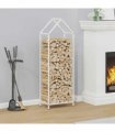vidaXL Firewood Rack White 40x25x120 cm Cold-rolled steel — Size: 40 x 25 x 120 cm