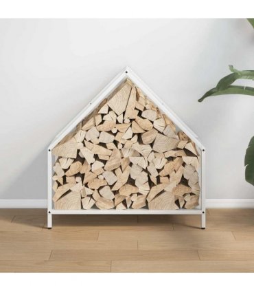 vidaXL Firewood Rack White 60x25x60 cm Cold-rolled steel — Size: 60 x 25 x 60 cm — V0672061107