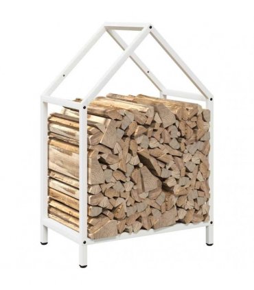 vidaXL Firewood Rack White 40x25x60 cm Cold-rolled steel — Size: 40 x 25 x 60 cm