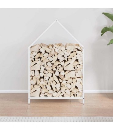 vidaXL Firewood Rack White 60x25x90 cm Cold-rolled steel — Size: 60 x 25 x 90 cm