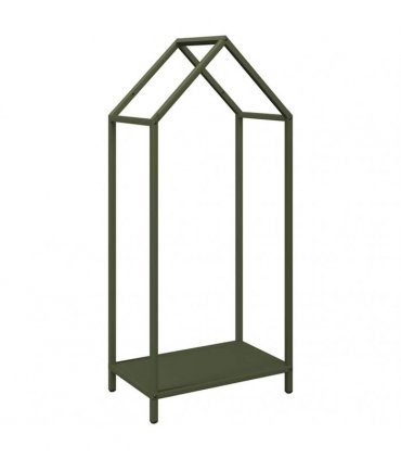 vidaXL Firewood Rack Olive Green 40x25x90 cm Cold-rolled steel — Size: 40 x 25 x 90 cm