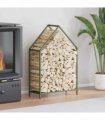 vidaXL Firewood Rack Olive Green 60x25x90 cm Cold-rolled steel — Size: 60 x 25 x 90 cm