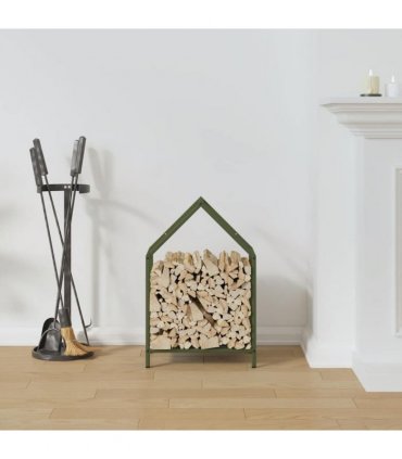 vidaXL Firewood Rack Olive Green 40x25x60 cm Cold-rolled steel — Size: 40 x 25 x 60 cm