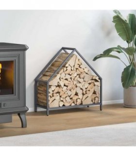 vidaXL Firewood Rack Anthracite 60x25x60 cm Cold-rolled steel — Size: 60 x 25 x 60 cm