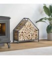 vidaXL Firewood Rack Anthracite 60x25x60 cm Cold-rolled steel — Size: 60 x 25 x 60 cm