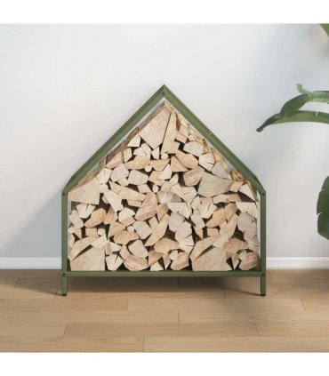 vidaXL Firewood Rack Olive Green 60x25x60 cm Cold-rolled steel — Size: 60 x 25 x 60 cm