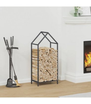 vidaXL Firewood Rack Anthracite 40x25x90 cm Cold-rolled steel — Size: 40 x 25 x 90 cm