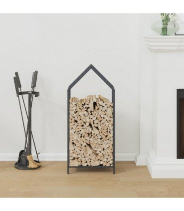vidaXL Firewood Rack Anthracite 40x25x90 cm Cold-rolled steel — Size: 40 x 25 x 90 cm