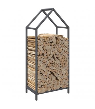 vidaXL Firewood Rack Anthracite 40x25x90 cm Cold-rolled steel — Size: 40 x 25 x 90 cm