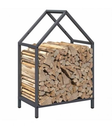 vidaXL Firewood Rack Anthracite 40x25x60 cm Cold-rolled steel — Size: 40 x 25 x 60 cm