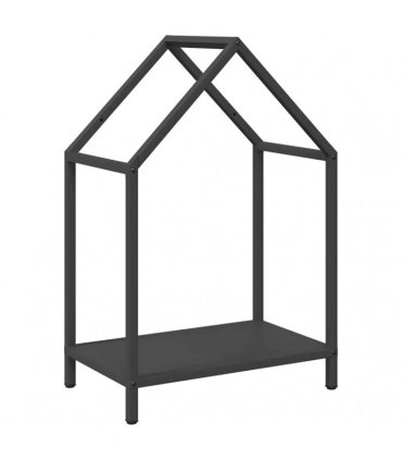 vidaXL Firewood Rack Black 40x25x60 cm Cold-rolled steel — Size: 40 x 25 x 60 cm