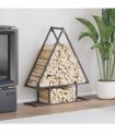 vidaXL Firewood Rack Black 80x25x90 cm Cold-rolled steel — Size: 80 x 25 x 90 cm