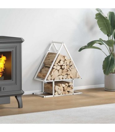 vidaXL Firewood Rack White 50x25x60 cm Cold-rolled steel — Size: 50 x 25 x 60 cm