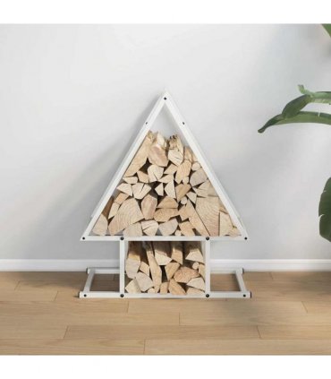 vidaXL Firewood Rack White 50x25x60 cm Cold-rolled steel — Size: 50 x 25 x 60 cm