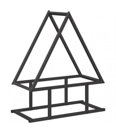 vidaXL Firewood Rack Black 50x25x60 cm Cold-rolled steel — Size: 50 x 25 x 60 cm