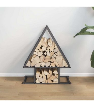 vidaXL Firewood Rack Black 50x25x60 cm Cold-rolled steel — Size: 50 x 25 x 60 cm