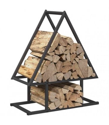 vidaXL Firewood Rack Black 50x25x60 cm Cold-rolled steel — Size: 50 x 25 x 60 cm
