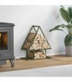 vidaXL Firewood Rack Olive Green 50x25x60 cm Cold-rolled steel — Size: 50 x 25 x 60 cm