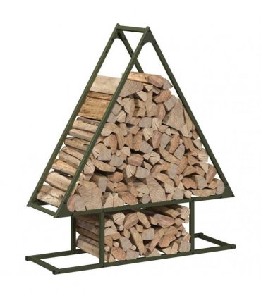 vidaXL Firewood Rack Olive Green 80x25x90 cm Cold-rolled steel — Size: 80 x 25 x 90 cm