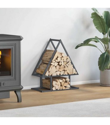 vidaXL Firewood Rack Anthracite 50x25x60 cm Cold-rolled steel — Size: 50 x 25 x 60 cm
