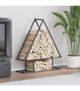 vidaXL Firewood Rack Anthracite 80x25x90 cm Cold-rolled steel — Size: 80 x 25 x 90 cm