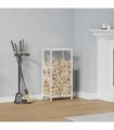vidaXL Firewood Rack White 34x25x70 cm Cold-rolled steel — Size: 34 x 25 x 70 cm