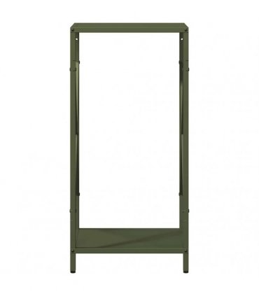 vidaXL Firewood Rack Olive Green 34x25x70 cm Cold-rolled steel — Size: 34 x 25 x 70 cm