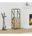 vidaXL Firewood Rack Olive Green 34x25x100 cm Cold-rolled steel — Size: 34 x 25 x 100 cm