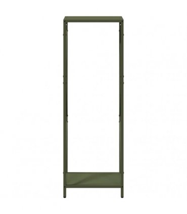 vidaXL Firewood Rack Olive Green 34x25x100 cm Cold-rolled steel — Size: 34 x 25 x 100 cm