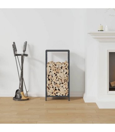 vidaXL Firewood Rack Anthracite 34x25x70 cm Cold-rolled steel — Size: 34 x 25 x 70 cm
