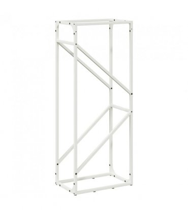 vidaXL Firewood Rack White 40x25x100 cm Cold-rolled steel — Size: 40 x 25 x 100 cm