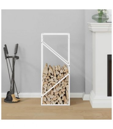 vidaXL Firewood Rack White 40x25x100 cm Cold-rolled steel — Size: 40 x 25 x 100 cm