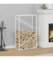 vidaXL Firewood Rack White 60x25x100 cm Cold-rolled steel — Size: 60 x 25 x 100 cm