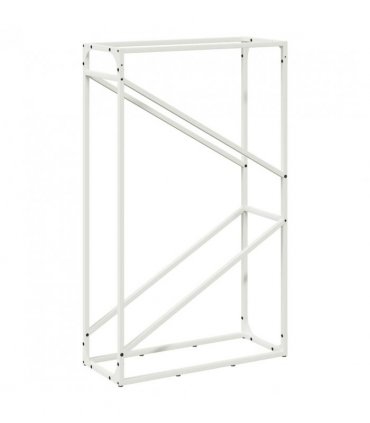vidaXL Firewood Rack White 60x25x100 cm Cold-rolled steel — Size: 60 x 25 x 100 cm