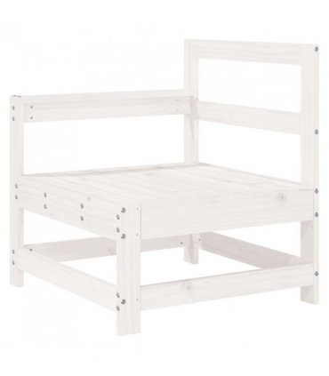 vidaXL 3 Piece Garden Lounge Set White Solid Wood Pine — Colour: White pinewood