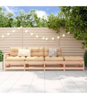 vidaXL 4 Piece Garden Lounge Set Solid Wood Pine — Colour: Untreated pinewood