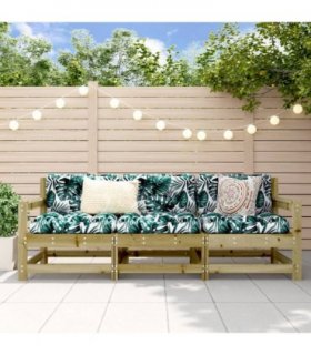 vidaXL 3 Piece Garden Lounge Set Impregnated Wood Pine — Colour: Impregnated pinewood