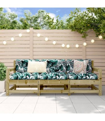 vidaXL 3 Piece Garden Lounge Set Impregnated Wood Pine — Colour: Impregnated pinewood