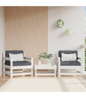 vidaXL Garden Chairs 2 pcs White Solid Wood Pine — Colour: White pinewood