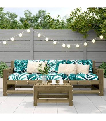 vidaXL Garden Footstool 62x30x32 cm Impregnated Wood Pine — Colour: untreated impregnated pinewood, Model: low footstool