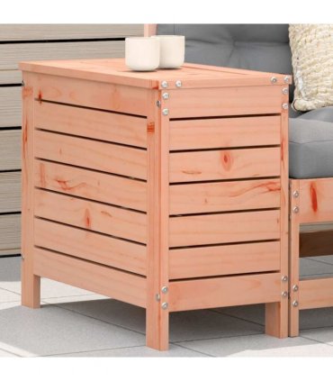 vidaXL Garden Footstool | Natural Wood | Solid Douglas Wood — Colour: untreated douglas wood, Model: tall footstool with storage