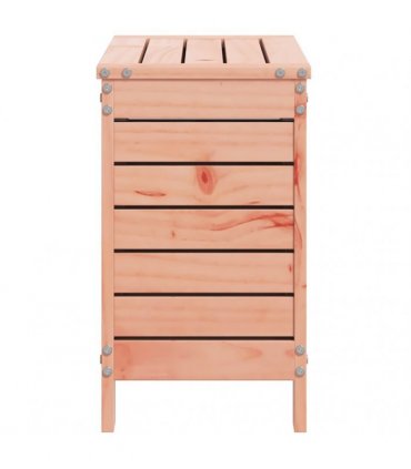 vidaXL Garden Footstool | Natural Wood | Solid Douglas Wood — Colour: untreated douglas wood, Model: tall footstool with storage