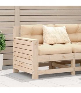 vidaXL Garden Sofa | Natural Pine | Solid Pine Wood | Single Seater | Modular — Colour: untreated pinewood, Model: corner sofa
