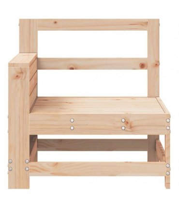 vidaXL Garden Sofa | Natural Pine | Solid Pine Wood | Single Seater | Modular — Colour: untreated pinewood, Model: corner sofa