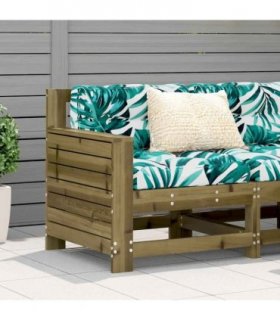 vidaXL Garden Sofa | Impregnated Wood Pine | 69x62x70.5 cm | Modula — Colour: untreated impregnated pinewood, Model: corner sofa